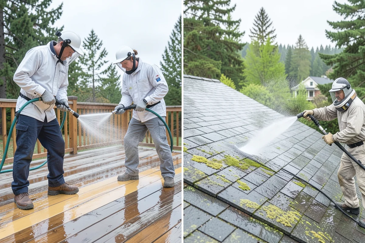 Concrete Restoration Cleaning in Coupeville, Island County, WA - Evaluate the depth of growth and staining