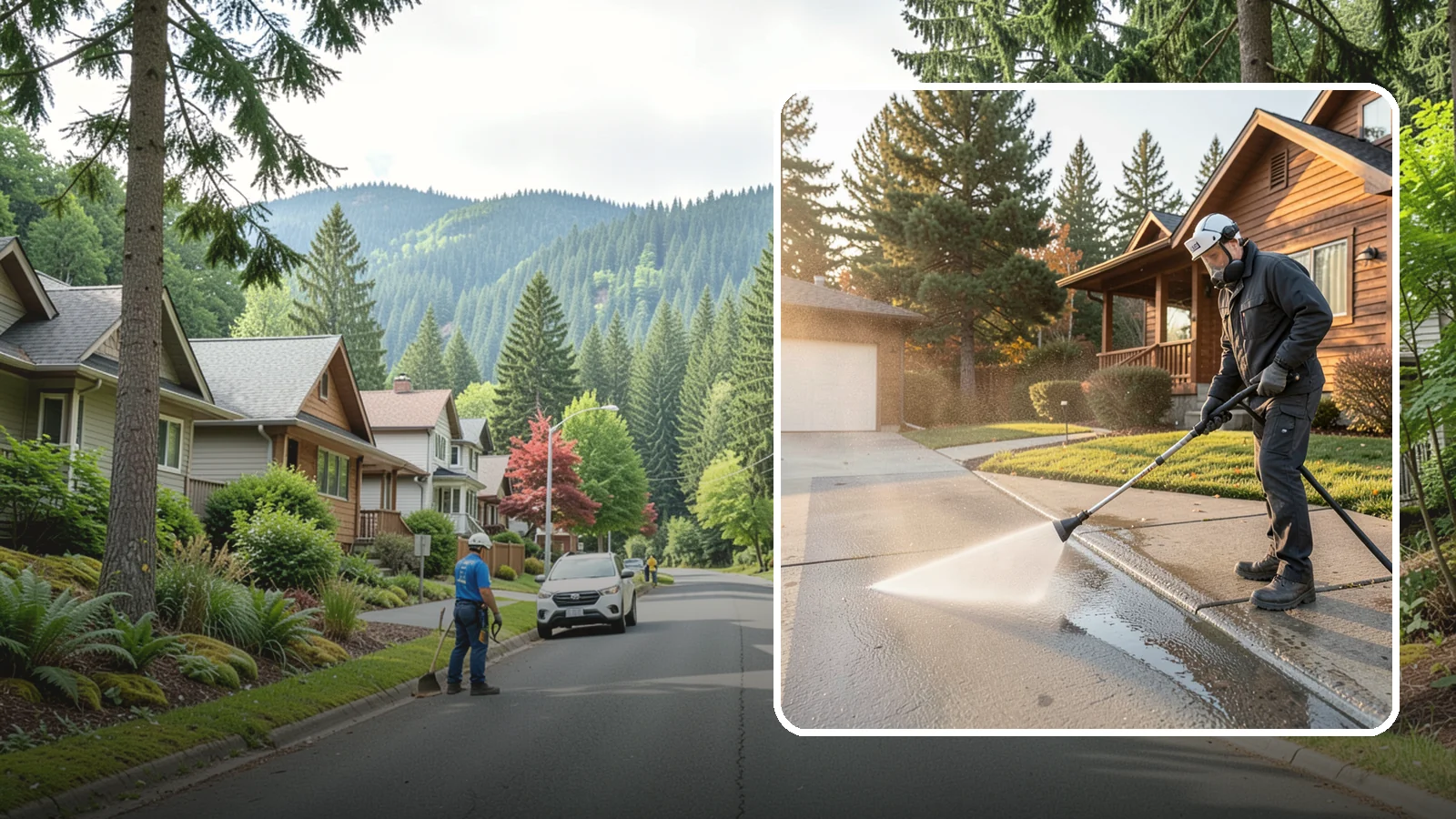 Concrete Restoration Cleaning in Darrington, Snohomish County, WA - Deep-restore severely neglected concrete with combined treatment, cleaning, and brightening for a dramatic recovery.