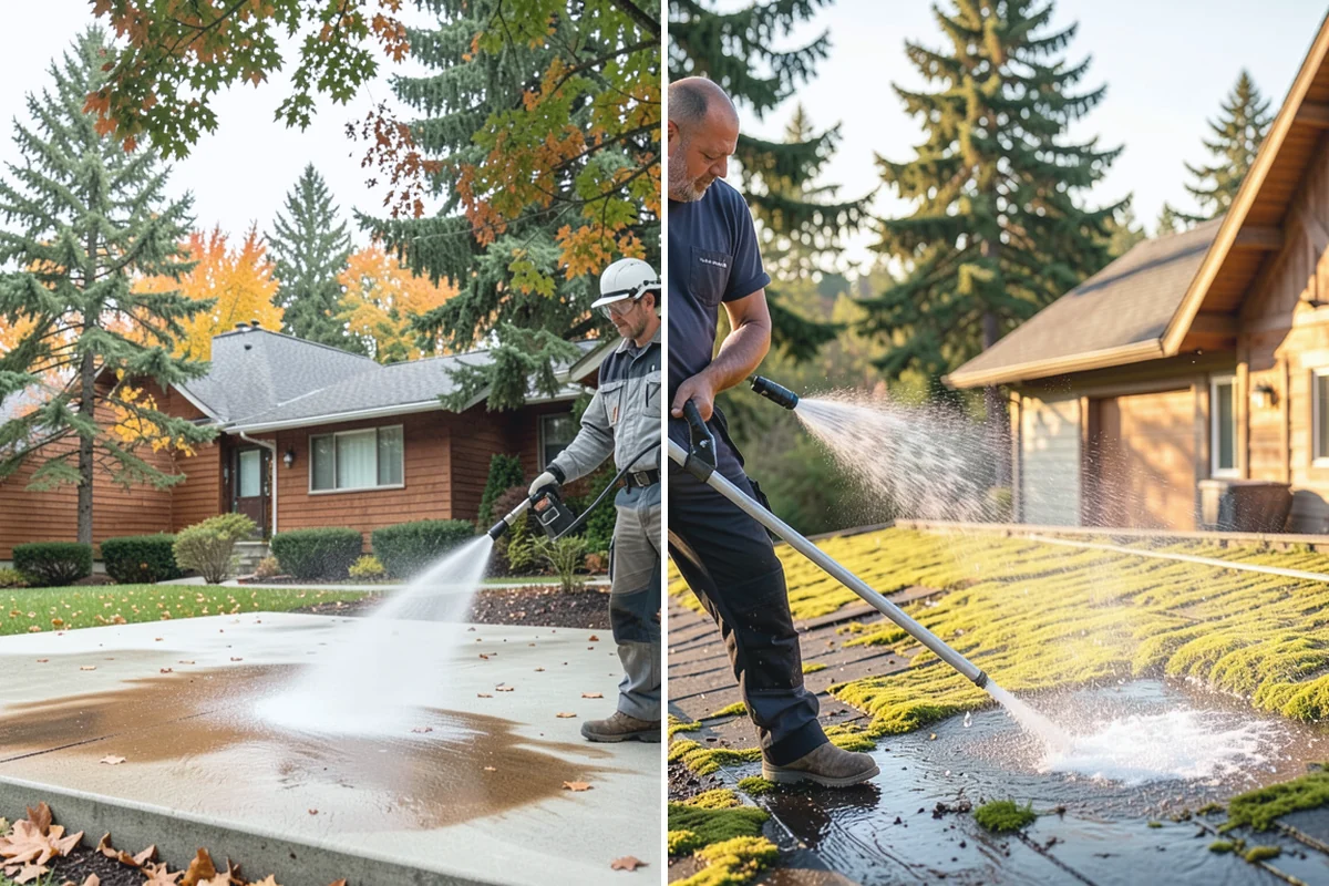 Concrete Restoration Cleaning in Darrington, Snohomish County, WA - Evaluate the depth of growth and staining