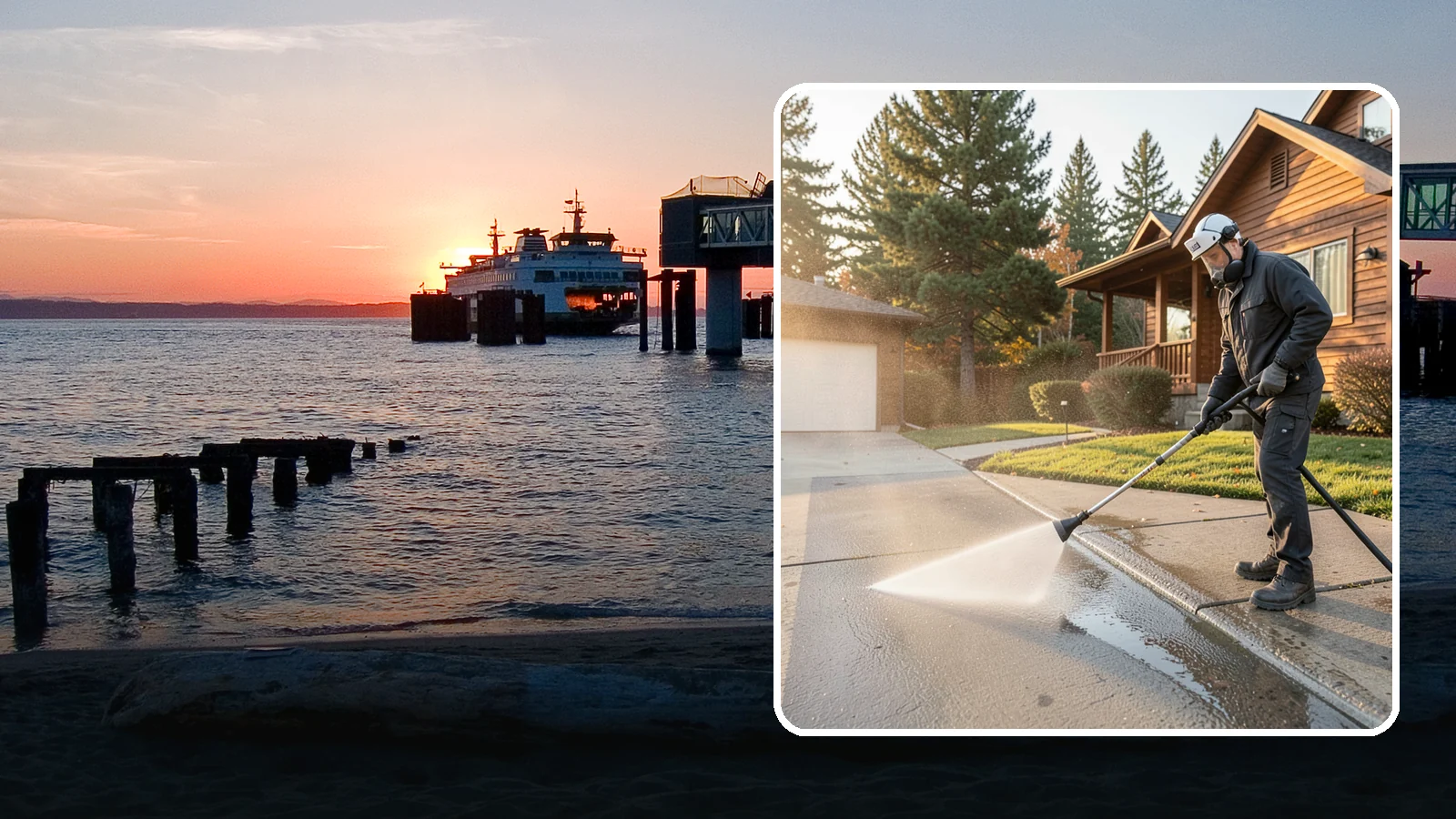 Concrete Restoration Cleaning in Edmonds, Snohomish County, WA - Deep-restore severely neglected concrete with combined treatment, cleaning, and brightening for a dramatic recovery.
