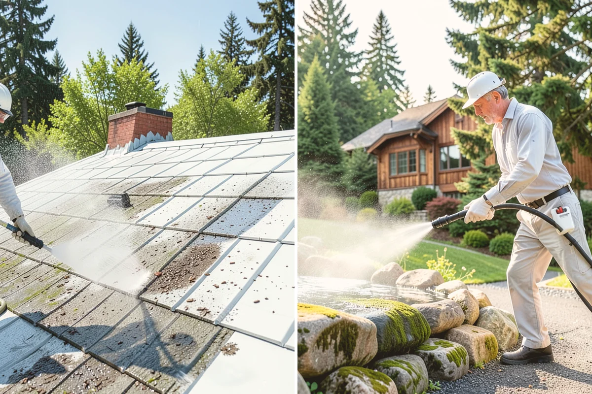 Concrete Restoration Cleaning in Edmonds, Snohomish County, WA - Evaluate the depth of growth and staining