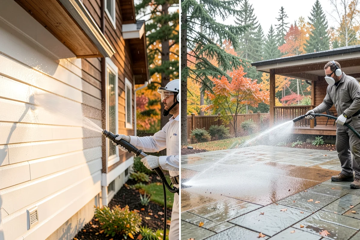 Concrete Restoration Cleaning in Enumclaw, King County, WA - Evaluate the depth of growth and staining