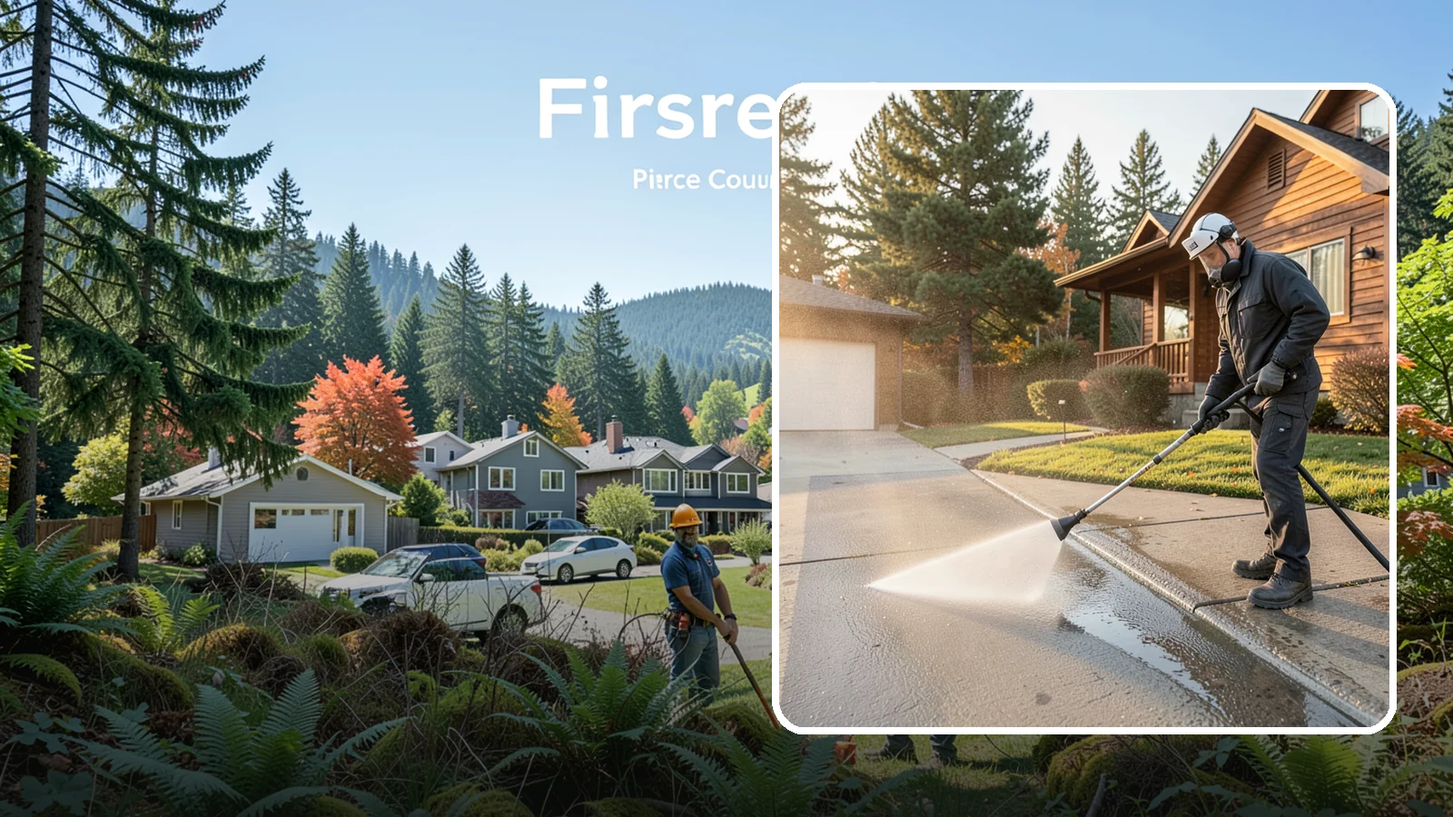 Concrete Restoration Cleaning in Fircrest, Pierce County, WA - Deep-restore severely neglected concrete with combined treatment, cleaning, and brightening for a dramatic recovery.