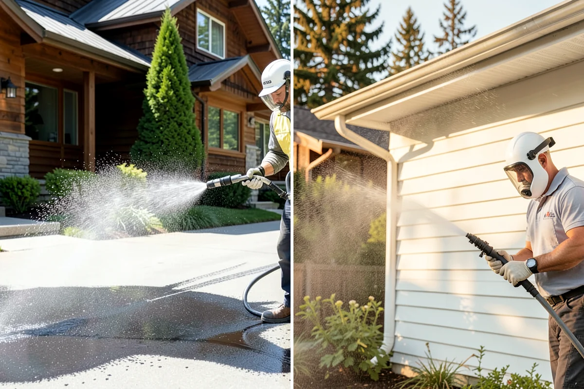 Concrete Restoration Cleaning in Fircrest, Pierce County, WA - Evaluate the depth of growth and staining