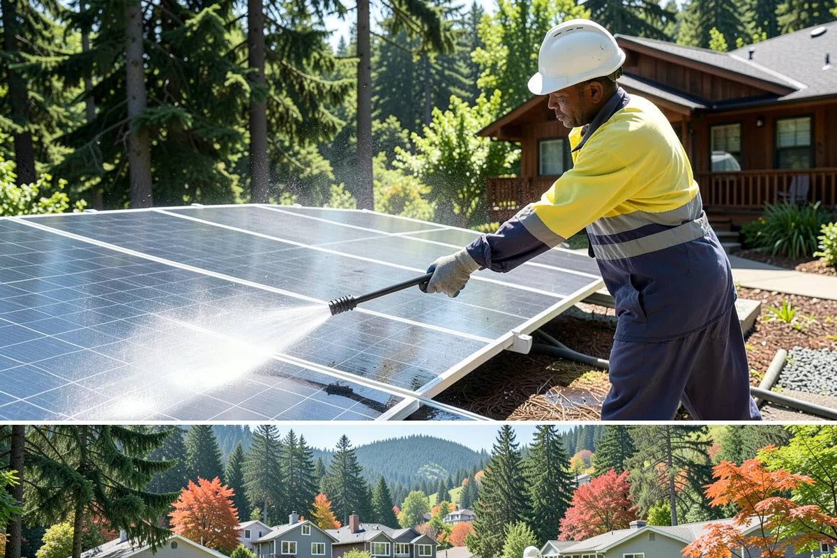 Concrete Restoration Cleaning in Fircrest, Pierce County, WA - A dry summer window gives the multiple treatment and rinse stages time to work without rain interrupting the process.