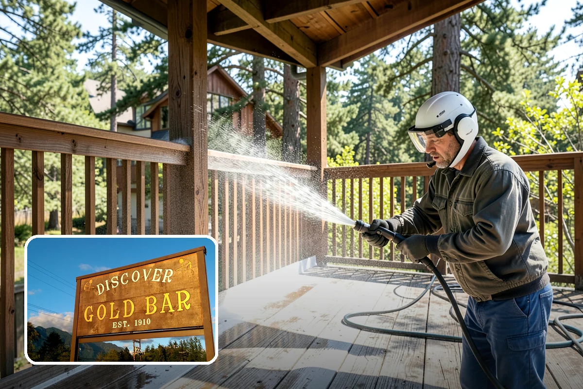 Concrete Restoration Cleaning in Gold Bar, Snohomish County, WA - Reverses years of thick moss and black streak buildup