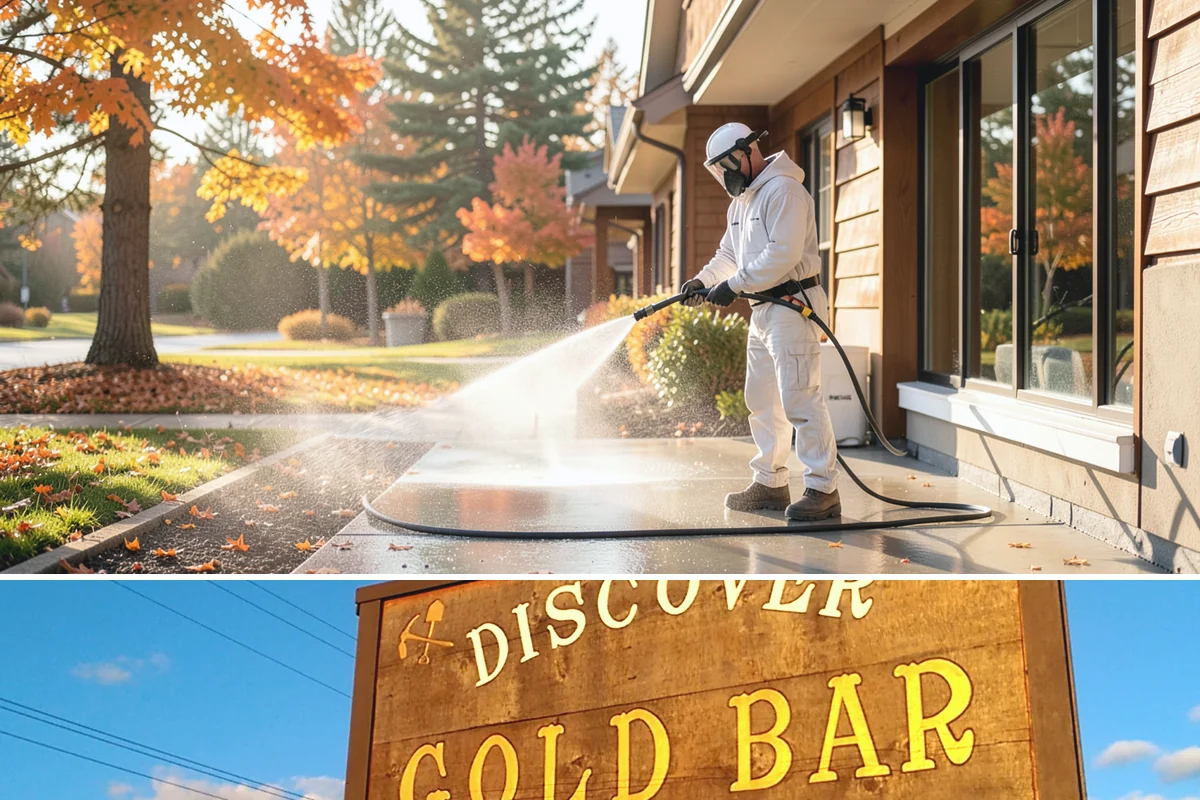 Concrete Restoration Cleaning in Gold Bar, Snohomish County, WA - A dry summer window gives the multiple treatment and rinse stages time to work without rain interrupting the process.