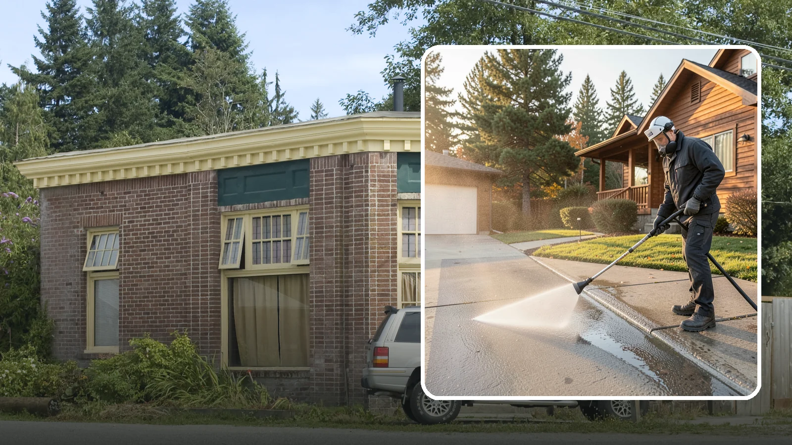 Concrete Restoration Cleaning in Hamilton, Skagit County, WA - Deep-restore severely neglected concrete with combined treatment, cleaning, and brightening for a dramatic recovery.