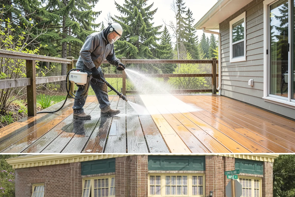 Concrete Restoration Cleaning in Hamilton, Skagit County, WA - A dry summer window gives the multiple treatment and rinse stages time to work without rain interrupting the process.