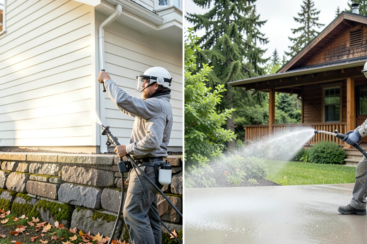 Concrete Restoration Cleaning in Hunts Point, King County, WA - Evaluate the depth of growth and staining