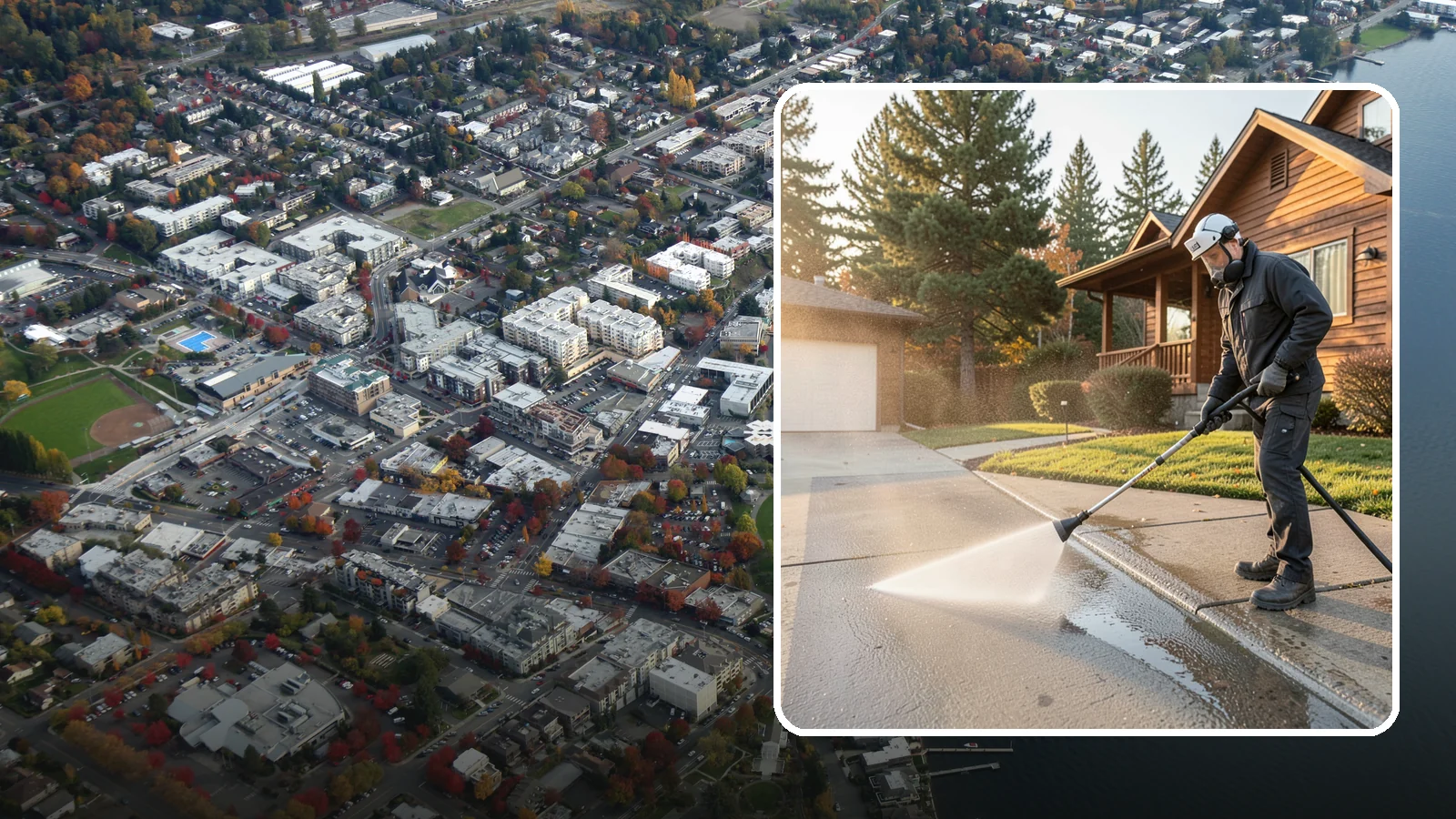 Concrete Restoration Cleaning in Kirkland, King County, WA - Deep-restore severely neglected concrete with combined treatment, cleaning, and brightening for a dramatic recovery.