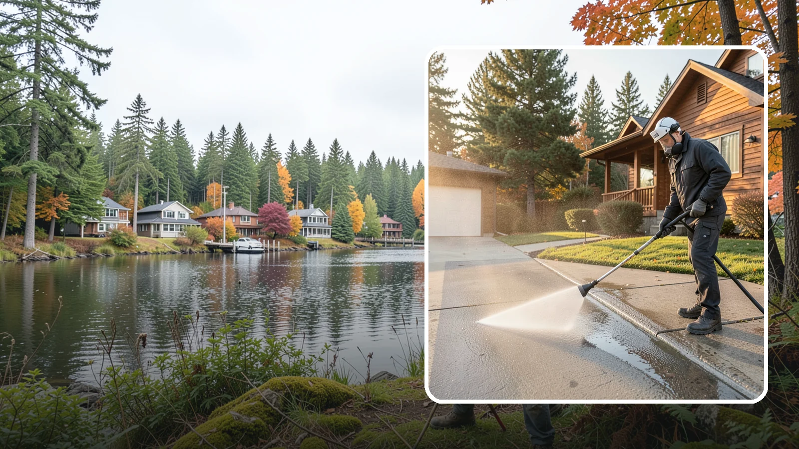 Concrete Restoration Cleaning in La Conner, Skagit County, WA - Deep-restore severely neglected concrete with combined treatment, cleaning, and brightening for a dramatic recovery.
