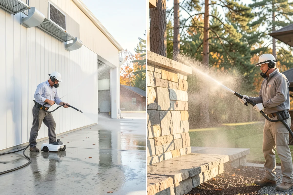 Concrete Restoration Cleaning in La Conner, Skagit County, WA - Evaluate the depth of growth and staining