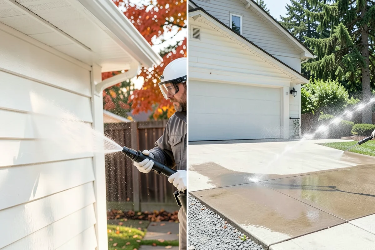 Concrete Restoration Cleaning in Lake Forest Park, King County, WA - Evaluate the depth of growth and staining