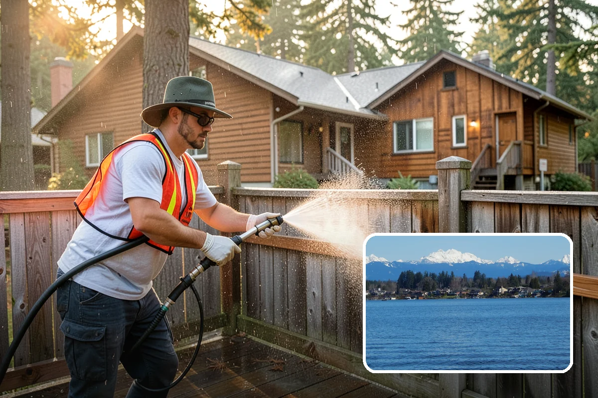 Concrete Restoration Cleaning in Lake Stevens, Snohomish County, WA - Reverses years of thick moss and black streak buildup