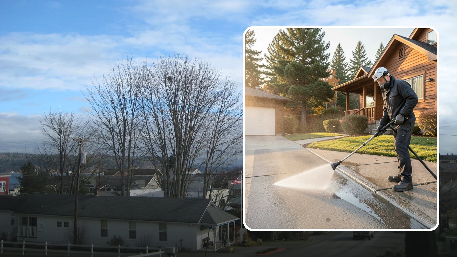 Concrete Restoration Cleaning in Langley, Island County, WA - Deep-restore severely neglected concrete with combined treatment, cleaning, and brightening for a dramatic recovery.