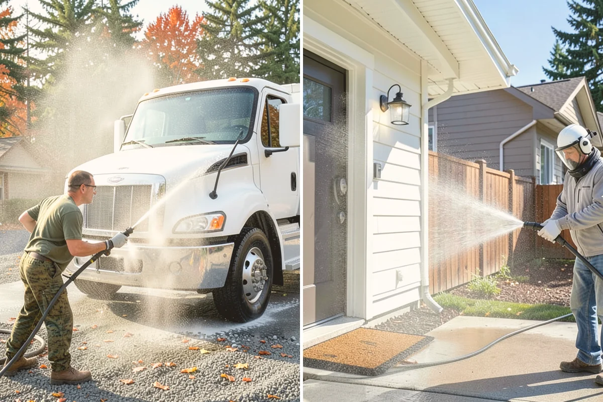 Concrete Restoration Cleaning in Lynnwood, Snohomish County, WA - Evaluate the depth of growth and staining