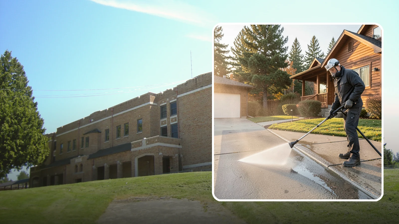 Concrete Restoration Cleaning in Maple Valley, King County, WA - Deep-restore severely neglected concrete with combined treatment, cleaning, and brightening for a dramatic recovery.
