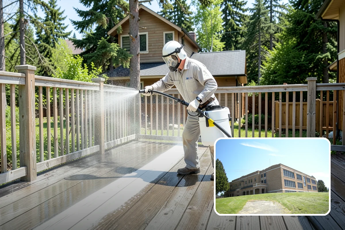 Concrete Restoration Cleaning in Maple Valley, King County, WA - Reverses years of thick moss and black streak buildup