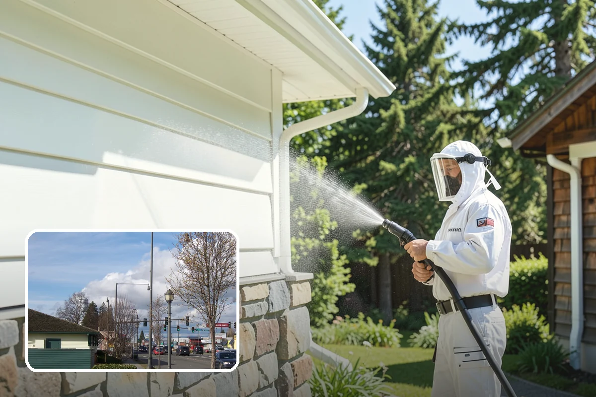 Concrete Restoration Cleaning in Marysville, Snohomish County, WA - Reverses years of thick moss and black streak buildup