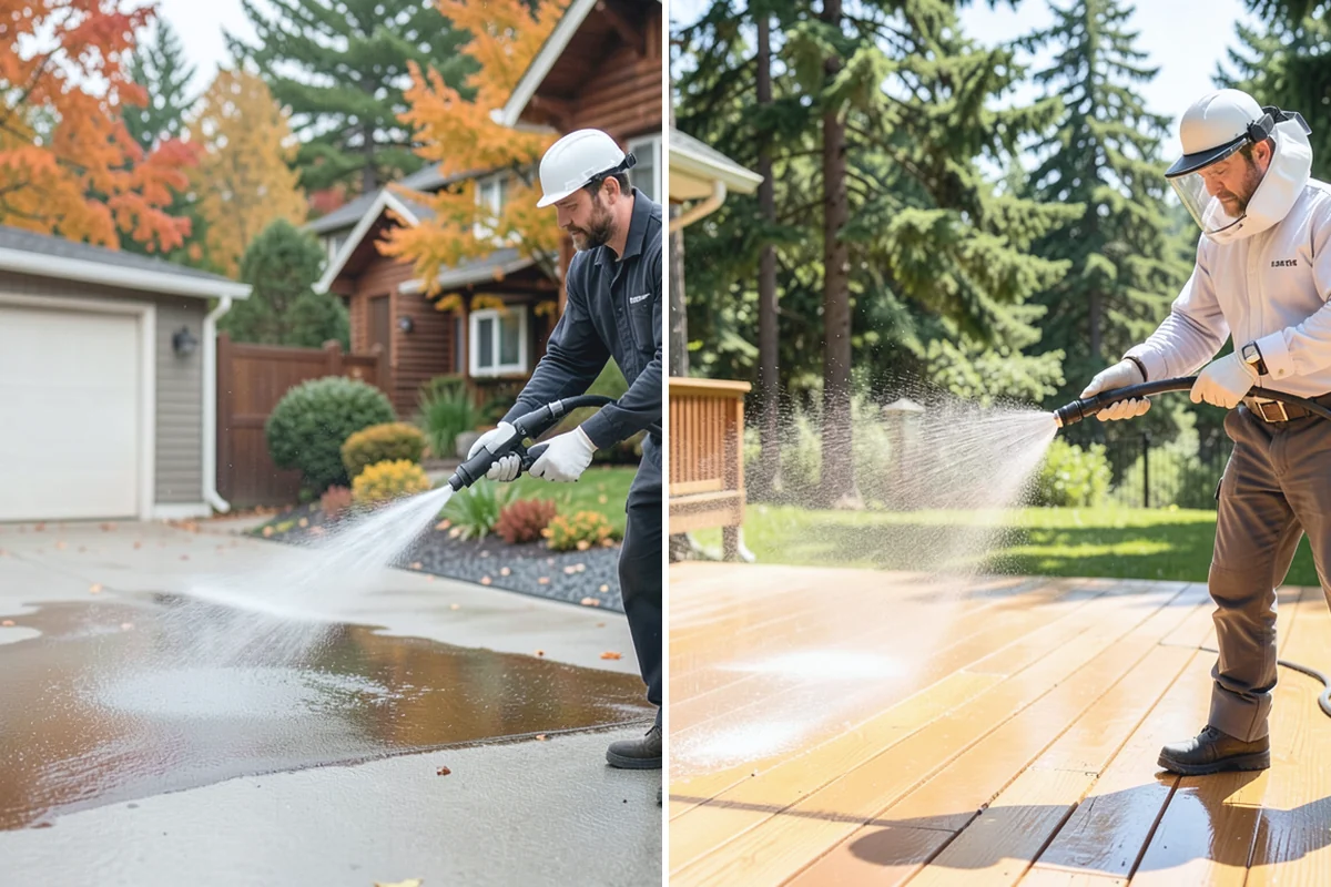 Concrete Restoration Cleaning in Marysville, Snohomish County, WA - Evaluate the depth of growth and staining