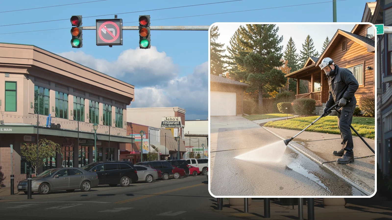 Concrete Restoration Cleaning in Monroe, Snohomish County, WA - Deep-restore severely neglected concrete with combined treatment, cleaning, and brightening for a dramatic recovery.