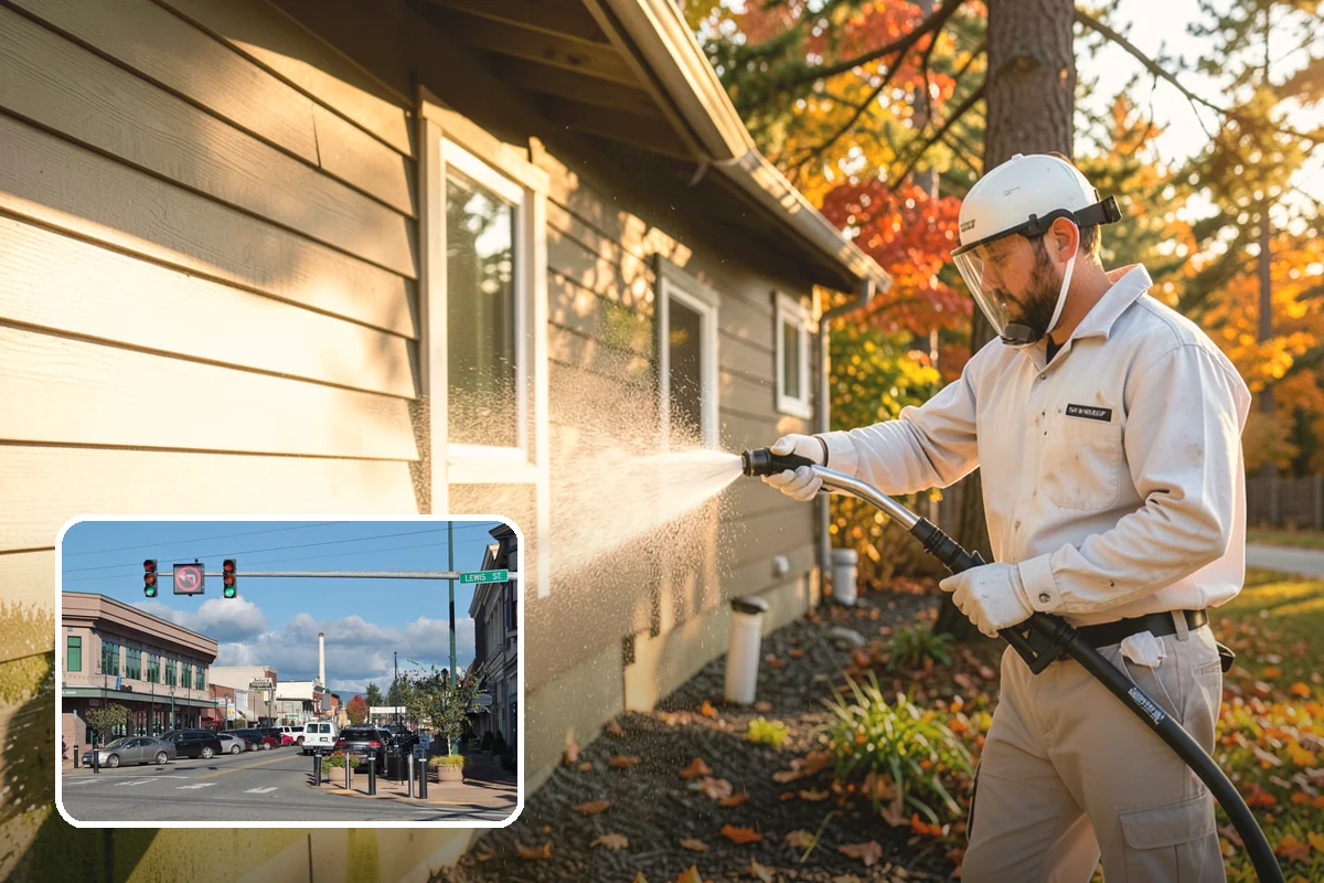 Concrete Restoration Cleaning in Monroe, Snohomish County, WA - Reverses years of thick moss and black streak buildup