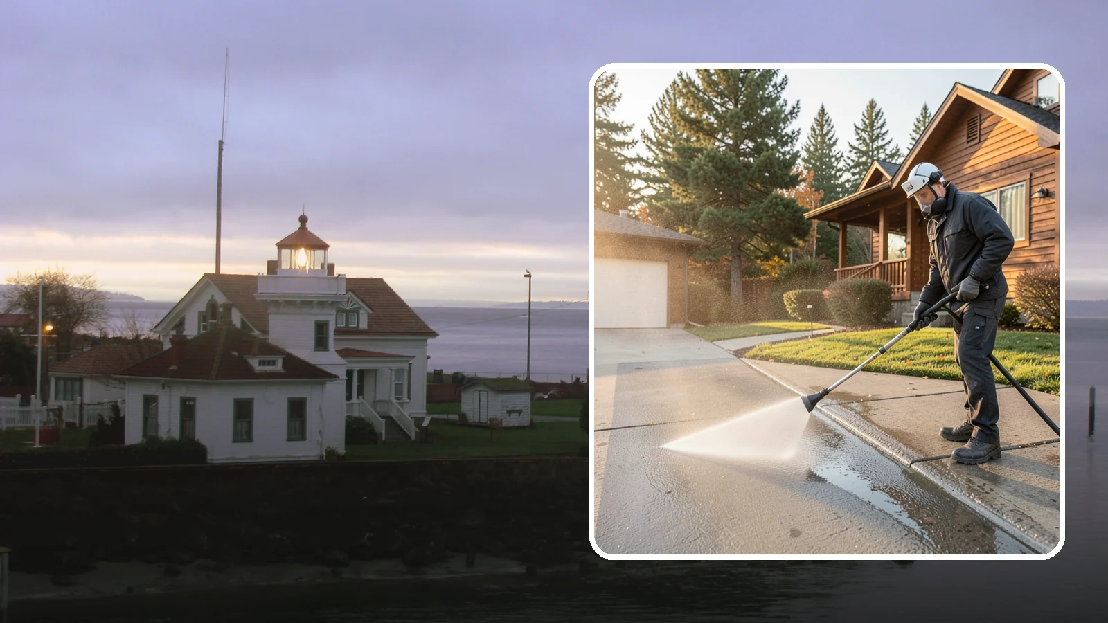 Concrete Restoration Cleaning in Mukilteo, Snohomish County, WA - Deep-restore severely neglected concrete with combined treatment, cleaning, and brightening for a dramatic recovery.