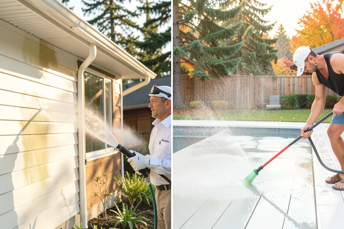 Concrete Restoration Cleaning in Mukilteo, Snohomish County, WA - Evaluate the depth of growth and staining