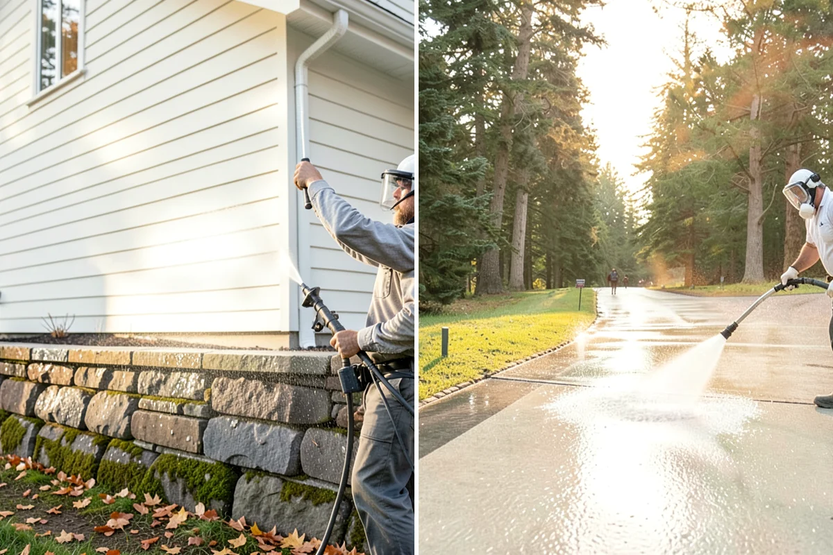 Concrete Restoration Cleaning in Normandy Park, King County, WA - Evaluate the depth of growth and staining