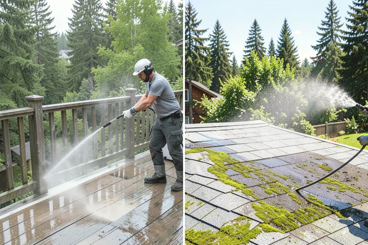 Concrete Restoration Cleaning in Oak Harbor, Island County, WA - Evaluate the depth of growth and staining