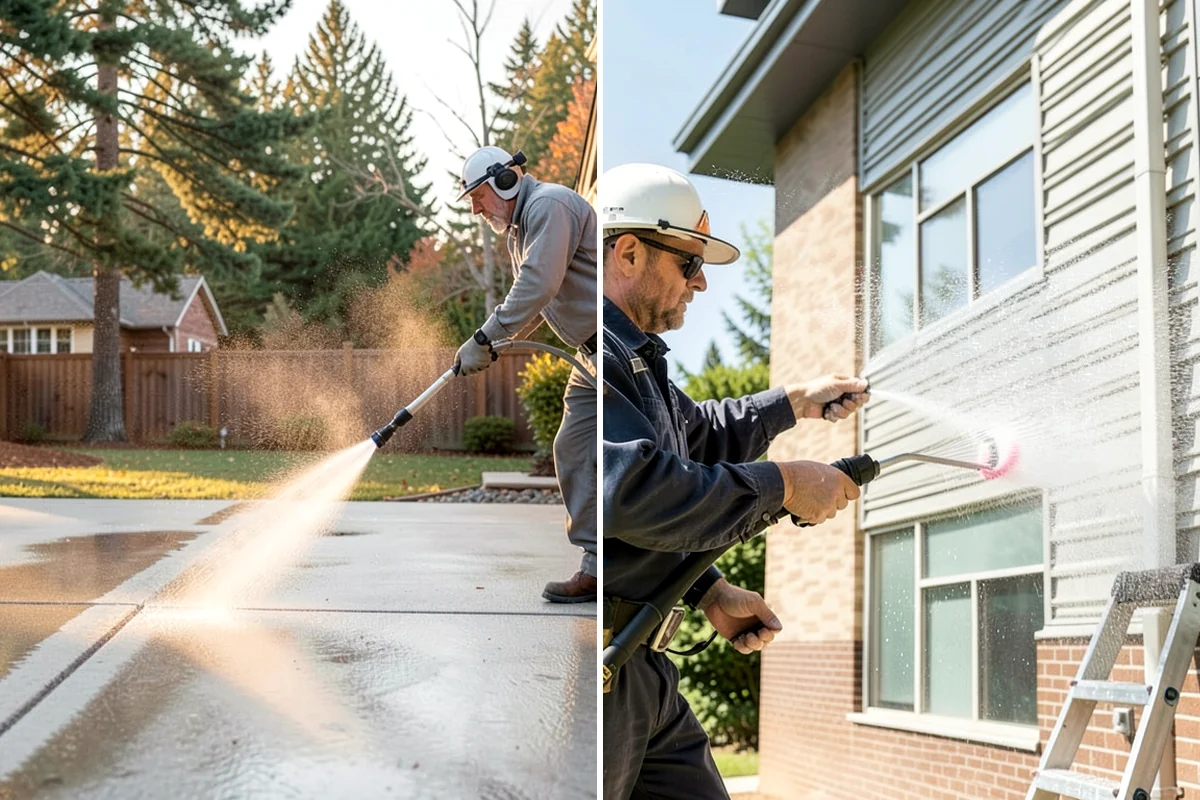 Concrete Restoration Cleaning in Pacific, King County, WA - Evaluate the depth of growth and staining