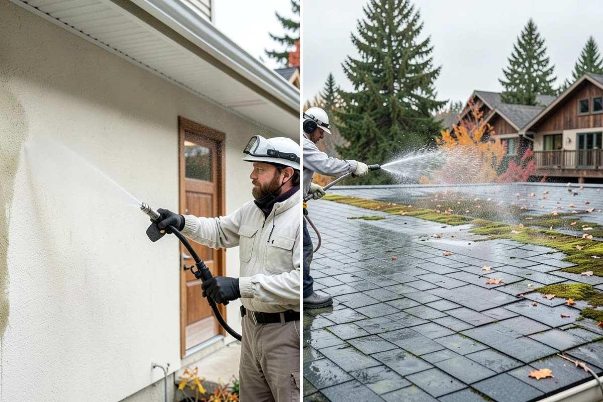 Concrete Restoration Cleaning in Puyallup, Pierce County, WA - Evaluate the depth of growth and staining
