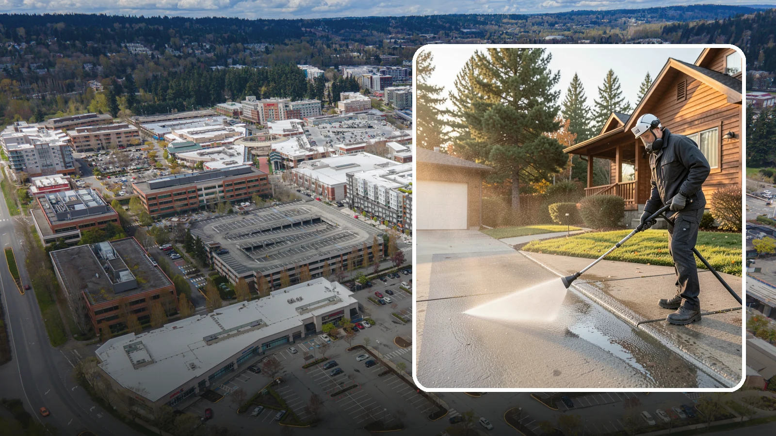 Concrete Restoration Cleaning in Redmond, King County, WA - Deep-restore severely neglected concrete with combined treatment, cleaning, and brightening for a dramatic recovery.