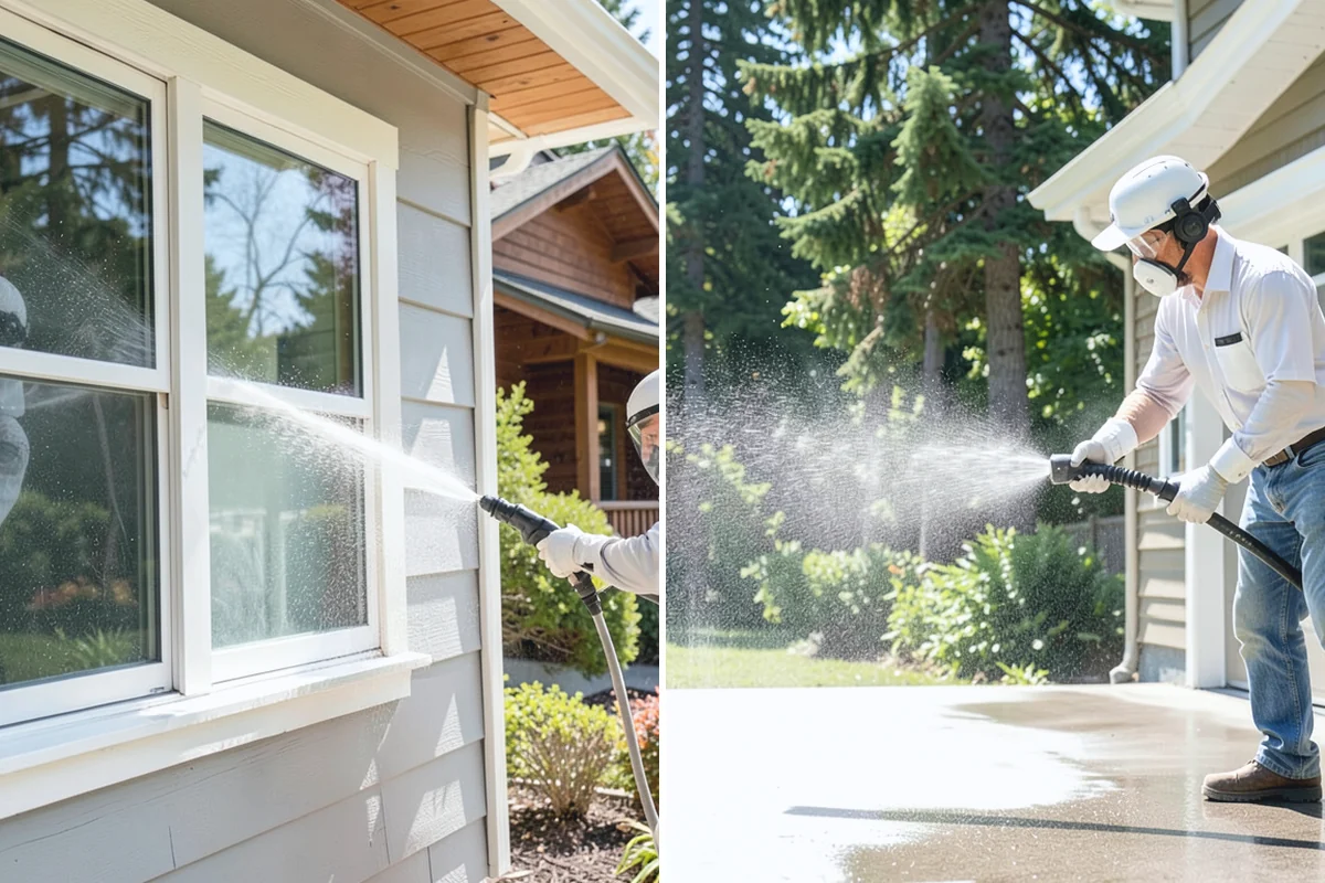 Concrete Restoration Cleaning in Renton, King County, WA - Evaluate the depth of growth and staining