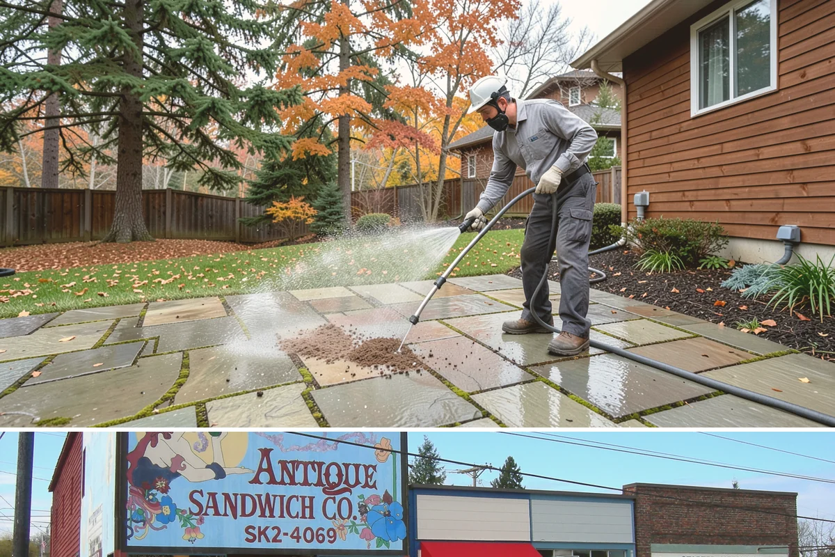 Concrete Restoration Cleaning in Ruston, Pierce County, WA - A dry summer window gives the multiple treatment and rinse stages time to work without rain interrupting the process.