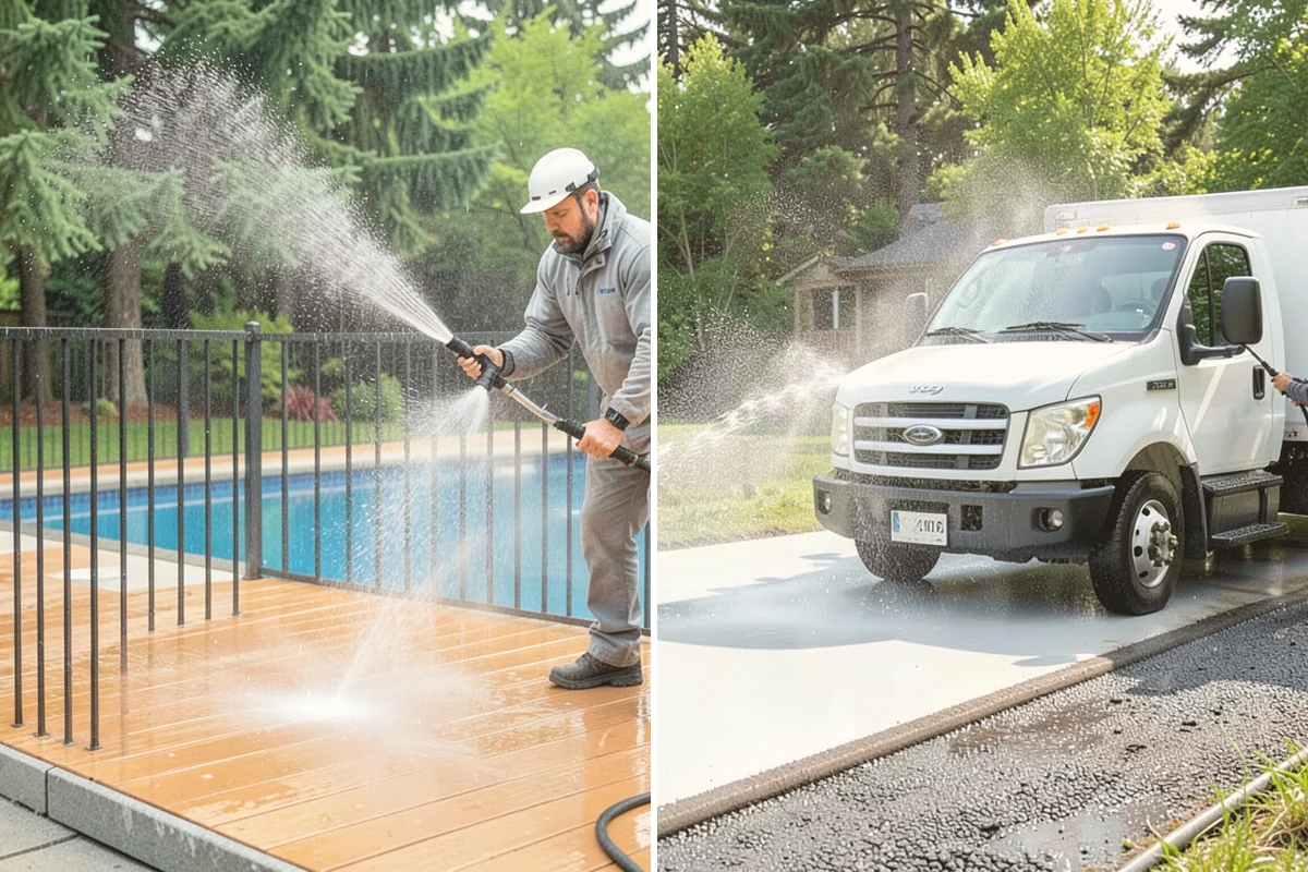 Concrete Restoration Cleaning in Sammamish, King County, WA - Evaluate the depth of growth and staining