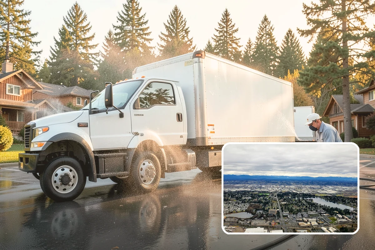 Concrete Restoration Cleaning in SeaTac, King County, WA - Reverses years of thick moss and black streak buildup