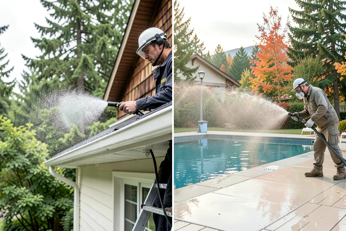 Concrete Restoration Cleaning in SeaTac, King County, WA - Evaluate the depth of growth and staining