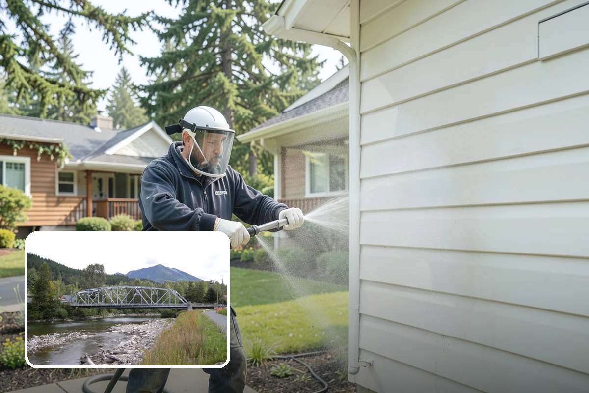 Concrete Restoration Cleaning in Skykomish, King County, WA - Reverses years of thick moss and black streak buildup