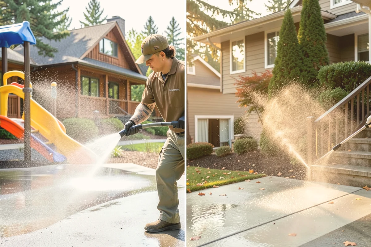 Concrete Restoration Cleaning in Snohomish, Snohomish County, WA - Evaluate the depth of growth and staining