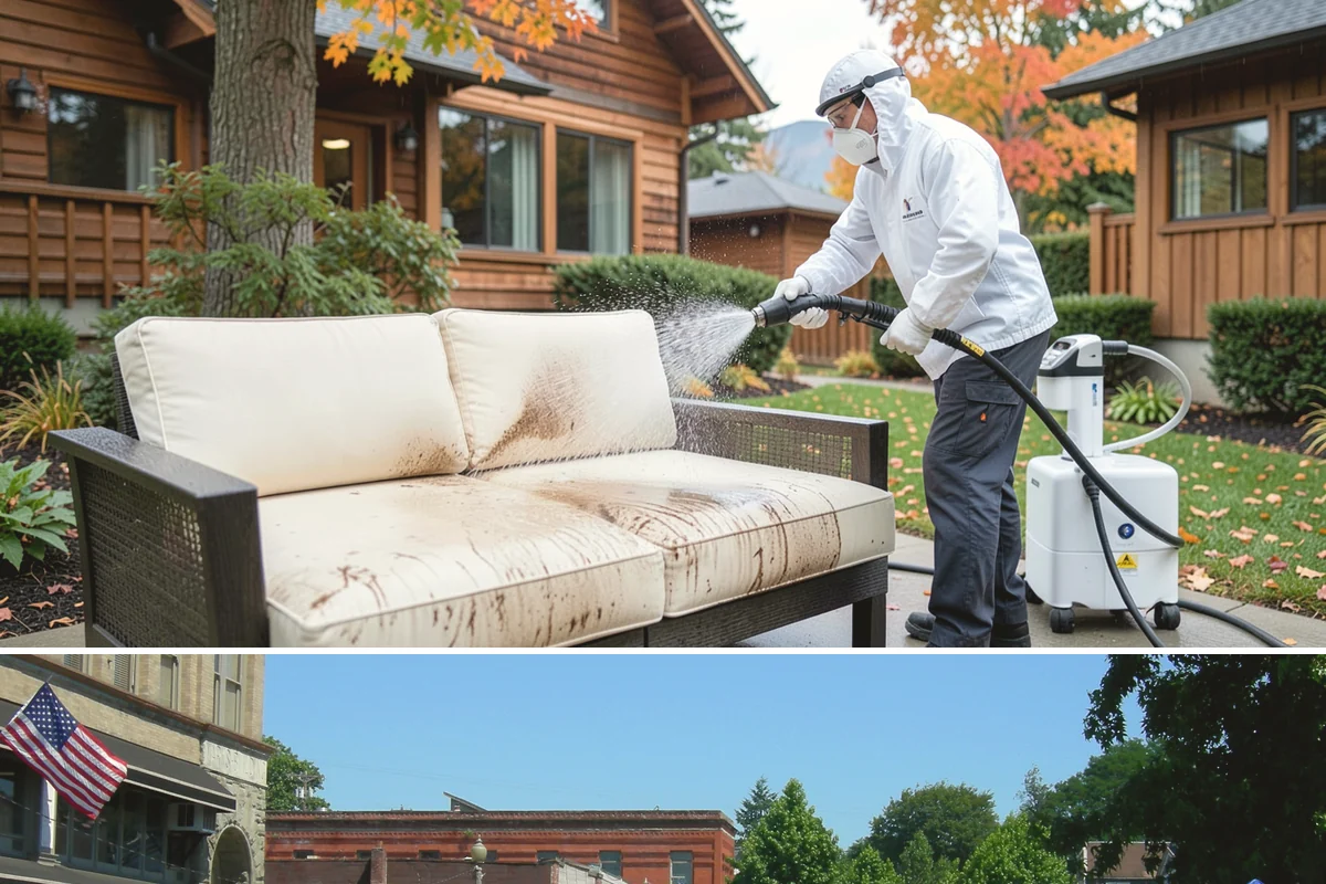 Concrete Restoration Cleaning in Snohomish, Snohomish County, WA - A dry summer window gives the multiple treatment and rinse stages time to work without rain interrupting the process.
