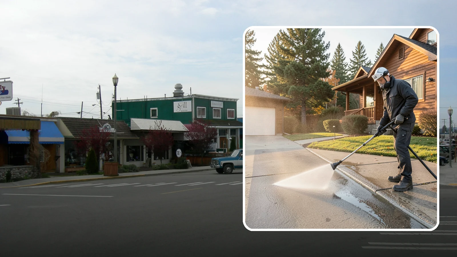 Concrete Restoration Cleaning in Stanwood, Snohomish County, WA - Deep-restore severely neglected concrete with combined treatment, cleaning, and brightening for a dramatic recovery.