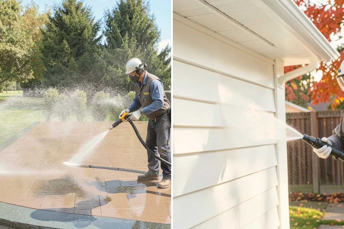 Concrete Restoration Cleaning in Stanwood, Snohomish County, WA - Evaluate the depth of growth and staining