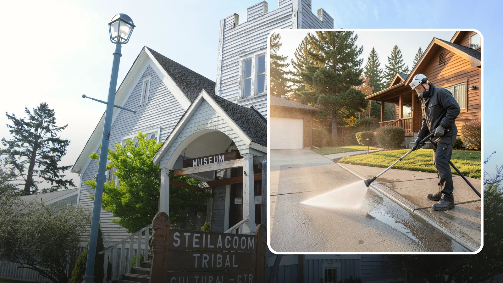 Concrete Restoration Cleaning in Steilacoom, Pierce County, WA - Deep-restore severely neglected concrete with combined treatment, cleaning, and brightening for a dramatic recovery.