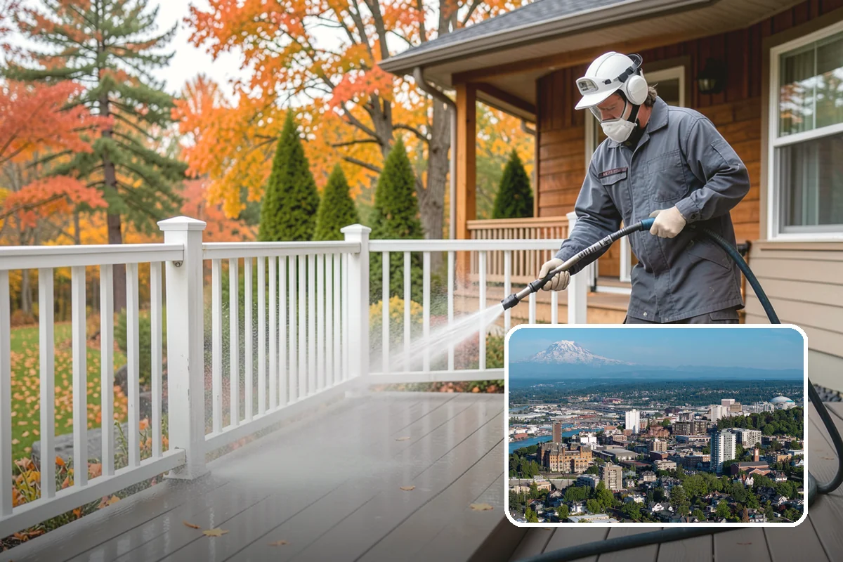 Concrete Restoration Cleaning in Tacoma, Pierce County, WA - Reverses years of thick moss and black streak buildup