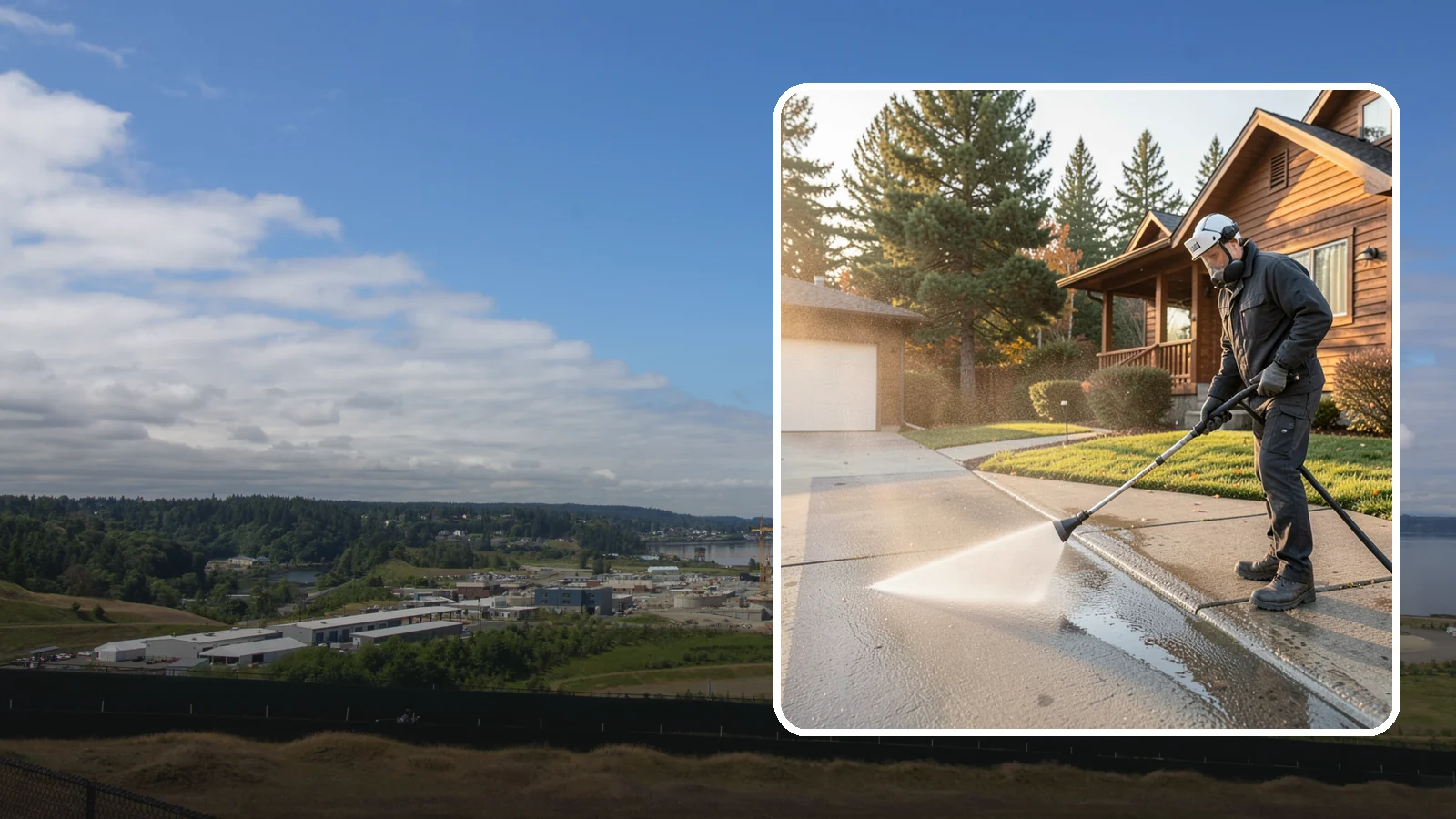 Concrete Restoration Cleaning in University Place, Pierce County, WA - Deep-restore severely neglected concrete with combined treatment, cleaning, and brightening for a dramatic recovery.
