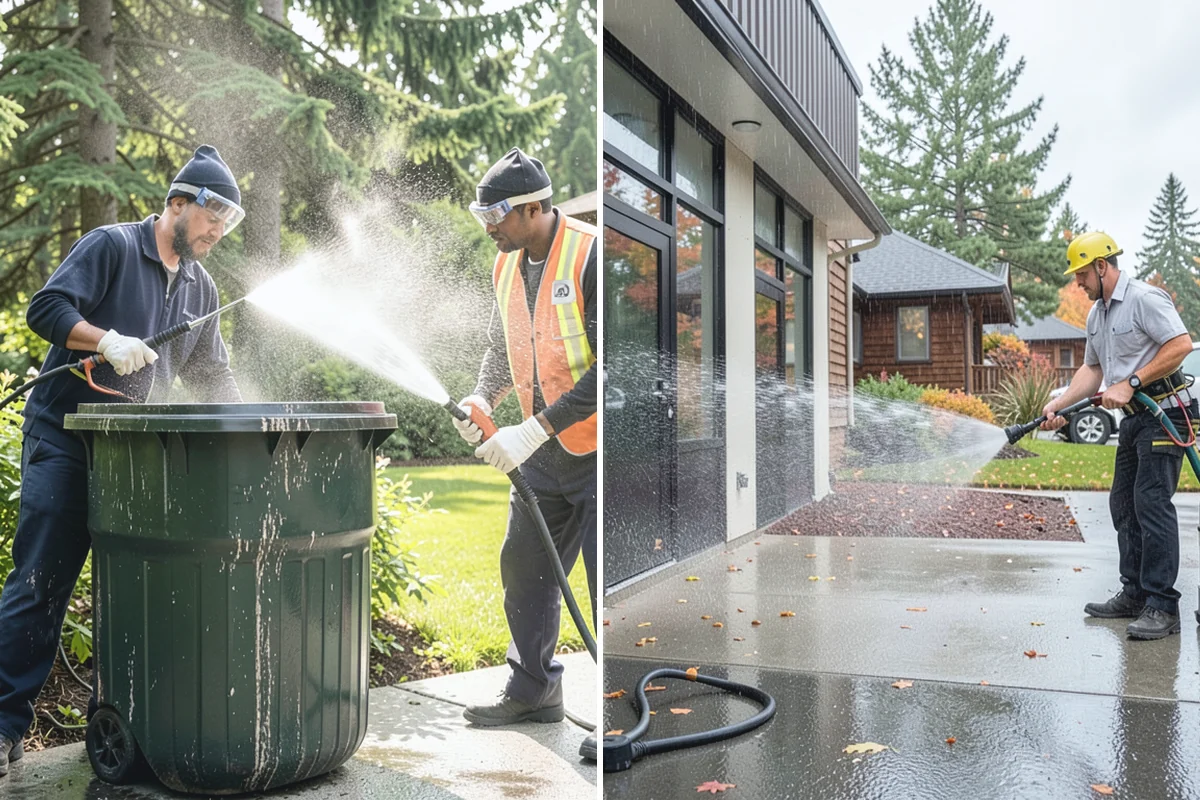 Concrete Restoration Cleaning in Wilkeson, Pierce County, WA - Evaluate the depth of growth and staining