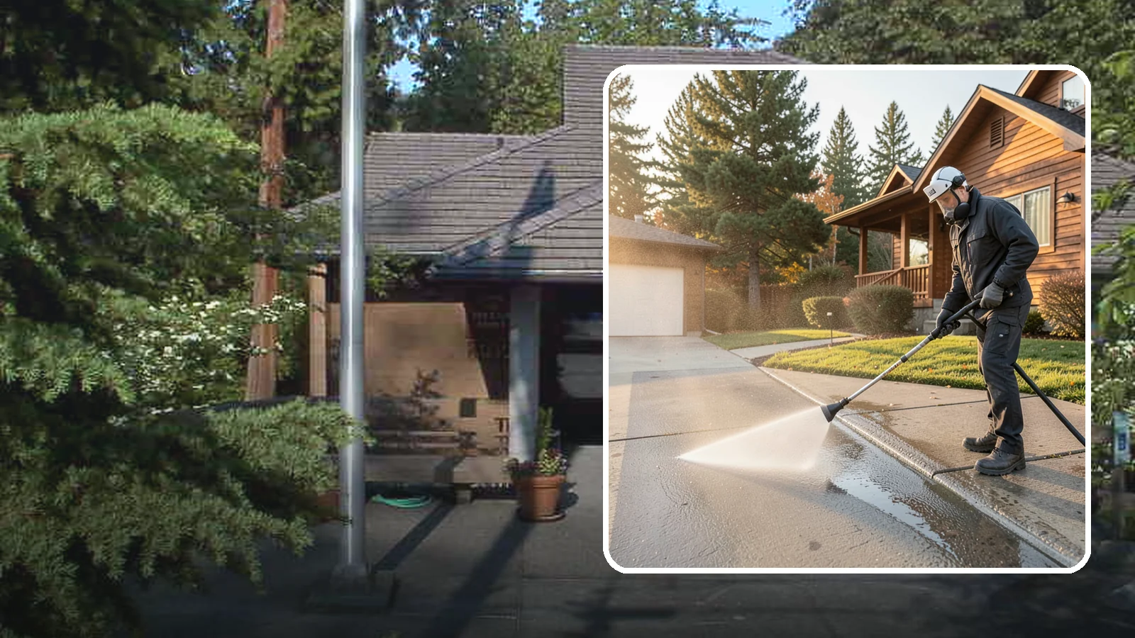 Concrete Restoration Cleaning in Yarrow Point, King County, WA - Deep-restore severely neglected concrete with combined treatment, cleaning, and brightening for a dramatic recovery.