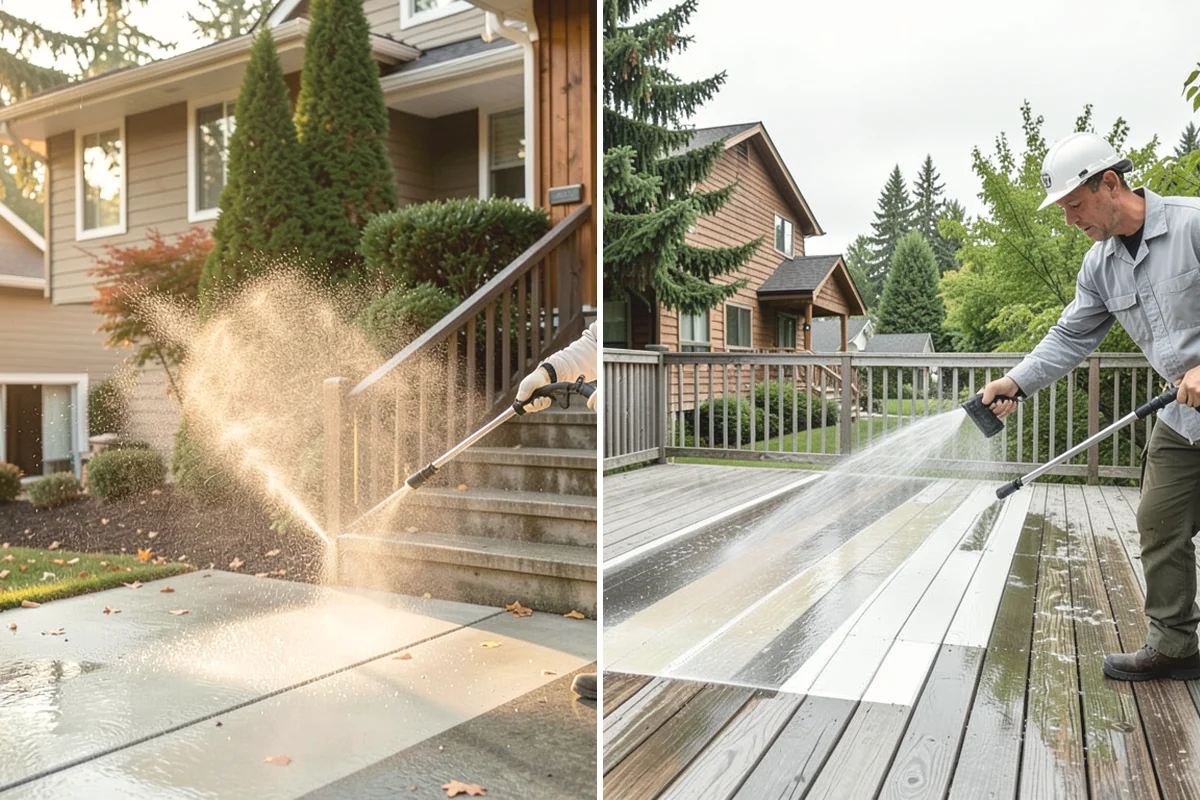 Concrete Restoration Cleaning in Yarrow Point, King County, WA - Evaluate the depth of growth and staining
